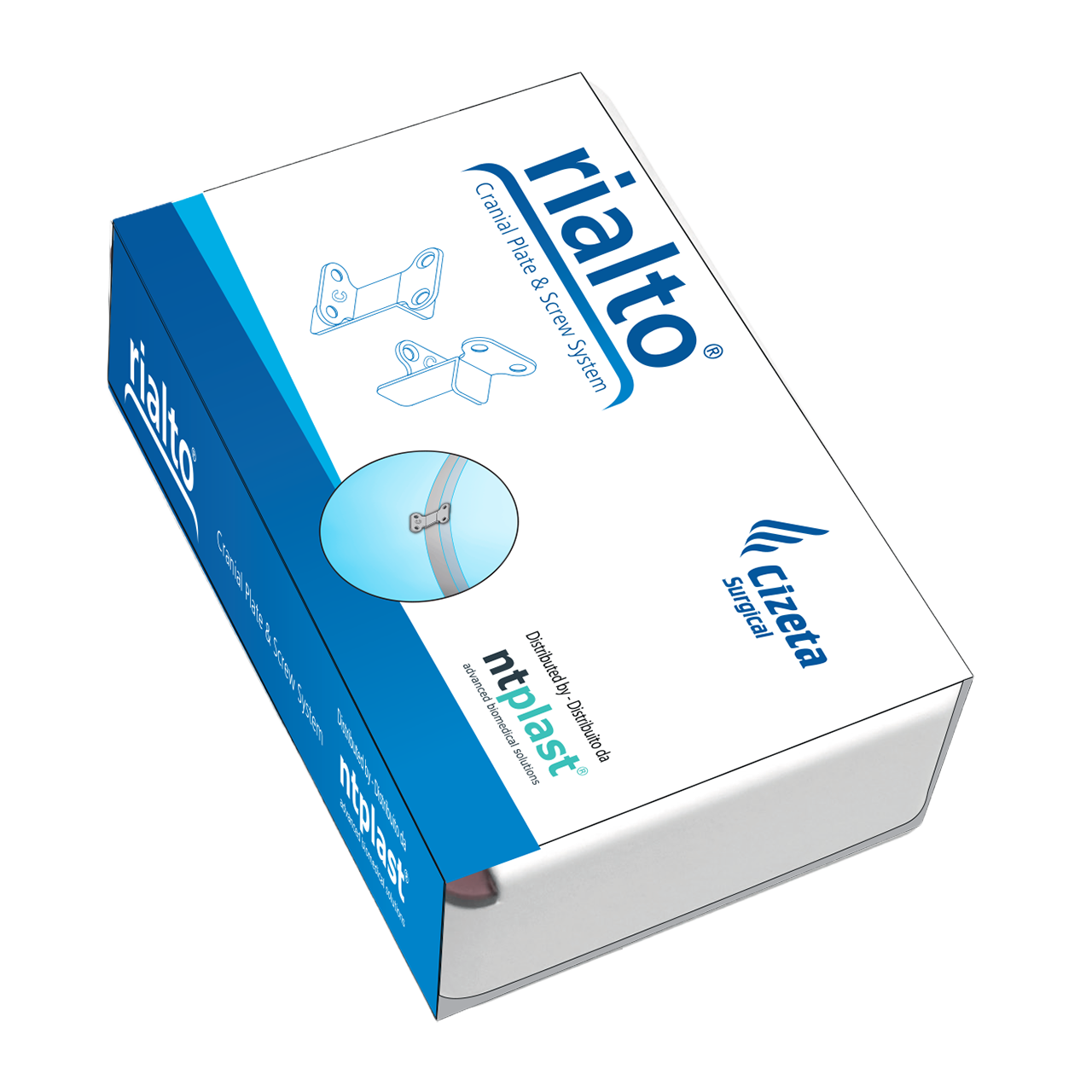 RIALTO Cranial Plate and Screw System packaging